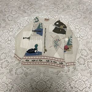 Amazing Y2k wool rich hand knit vintage sweater size small